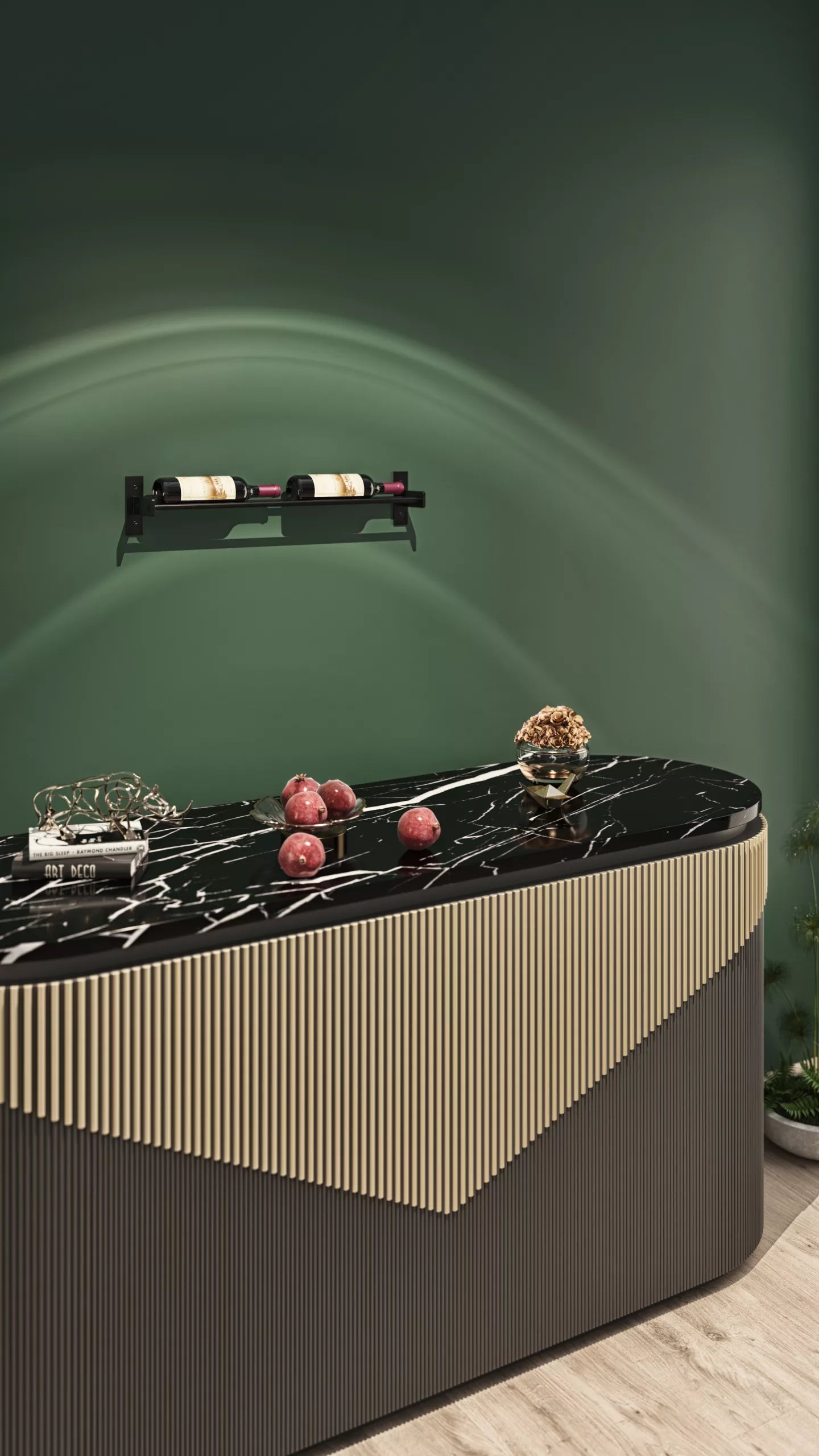 Evolution Wine Wall 5 2C (porte-bouteilles mural en métal)