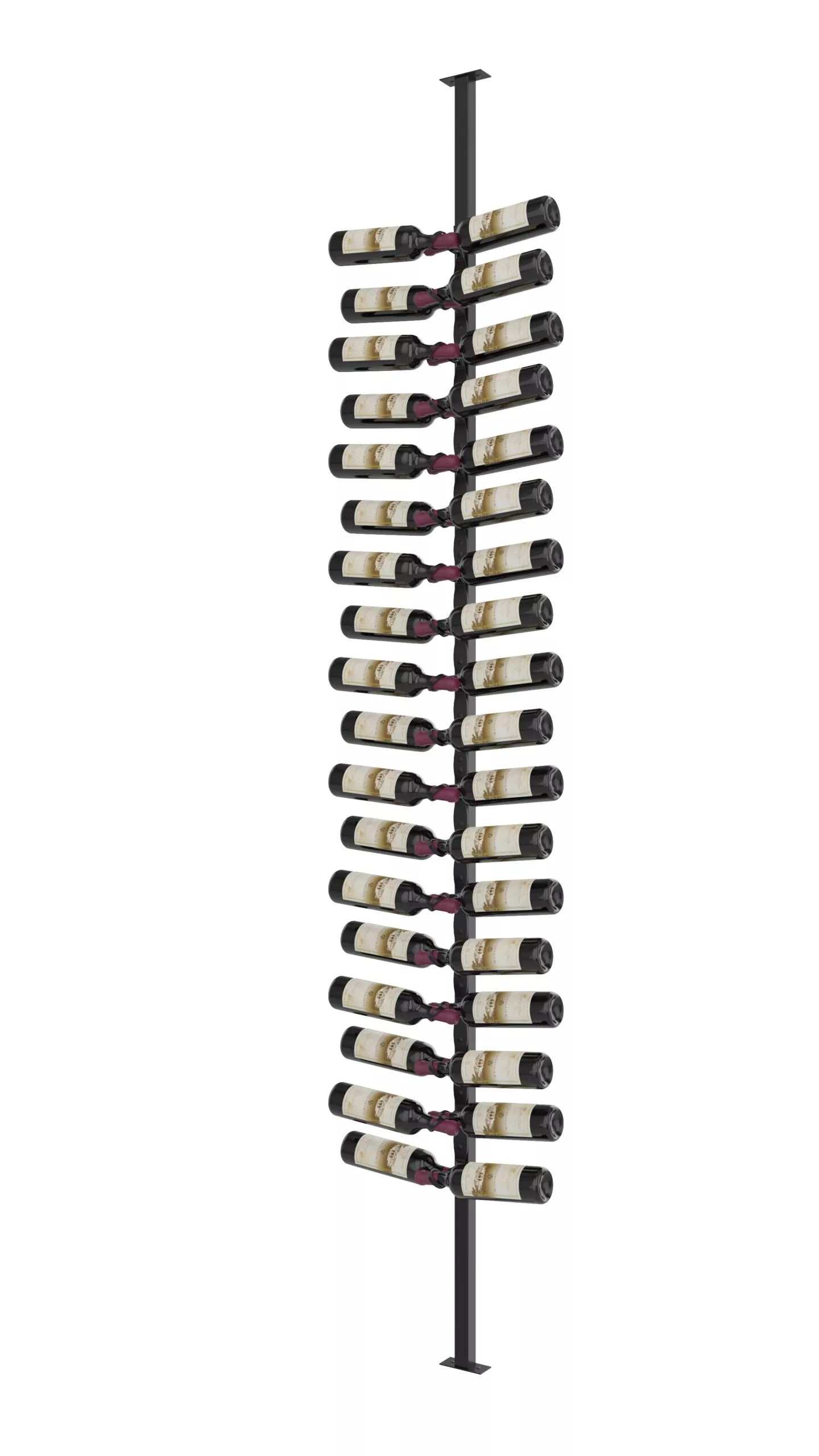 Helix Single Sided Wine Rack Post Kit 10 (modern floor-to-ceiling floating wine rack system)