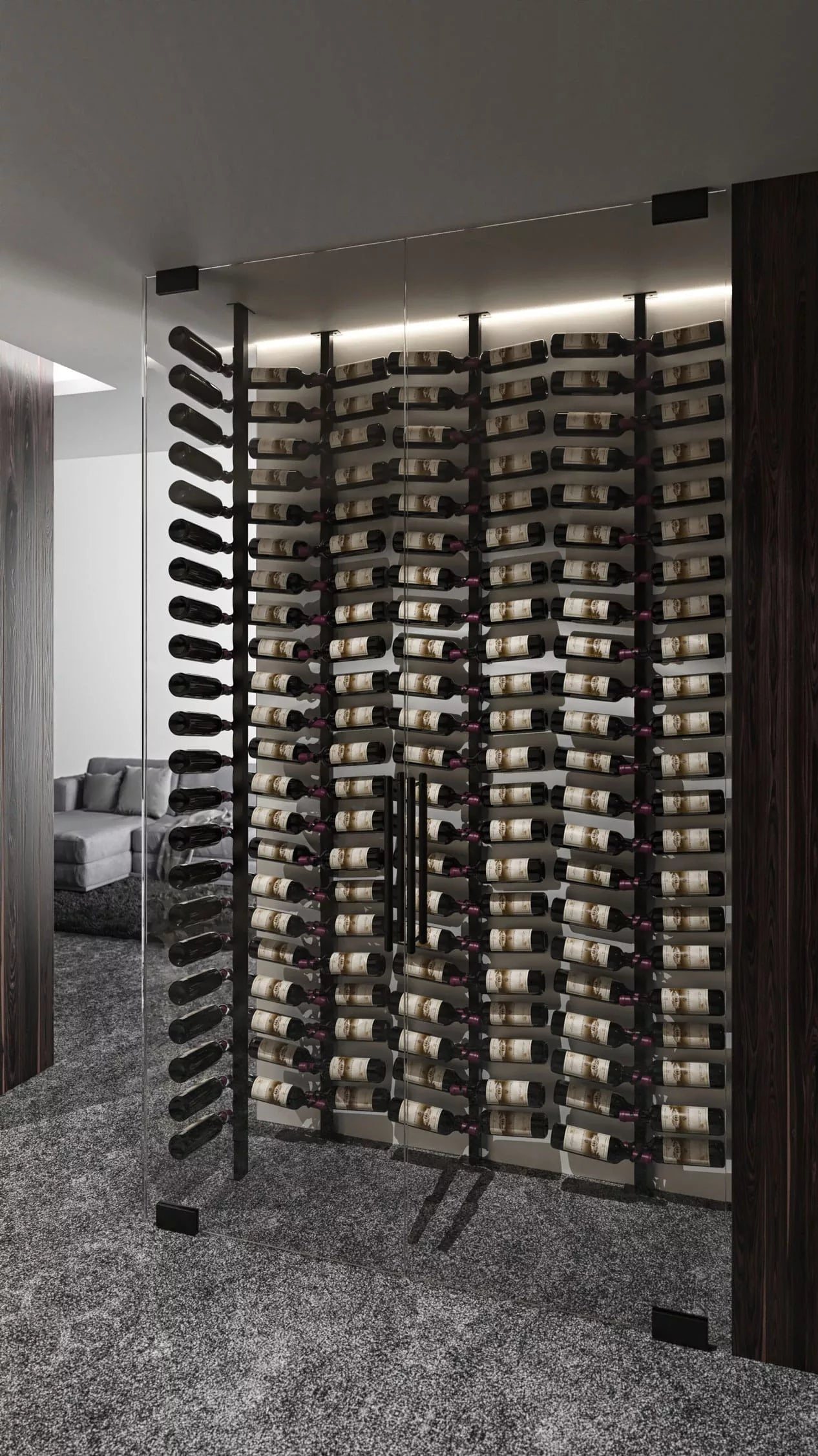 Helix Single Sided Wine Rack Post Kit 10 (modern floor-to-ceiling floating wine rack system)