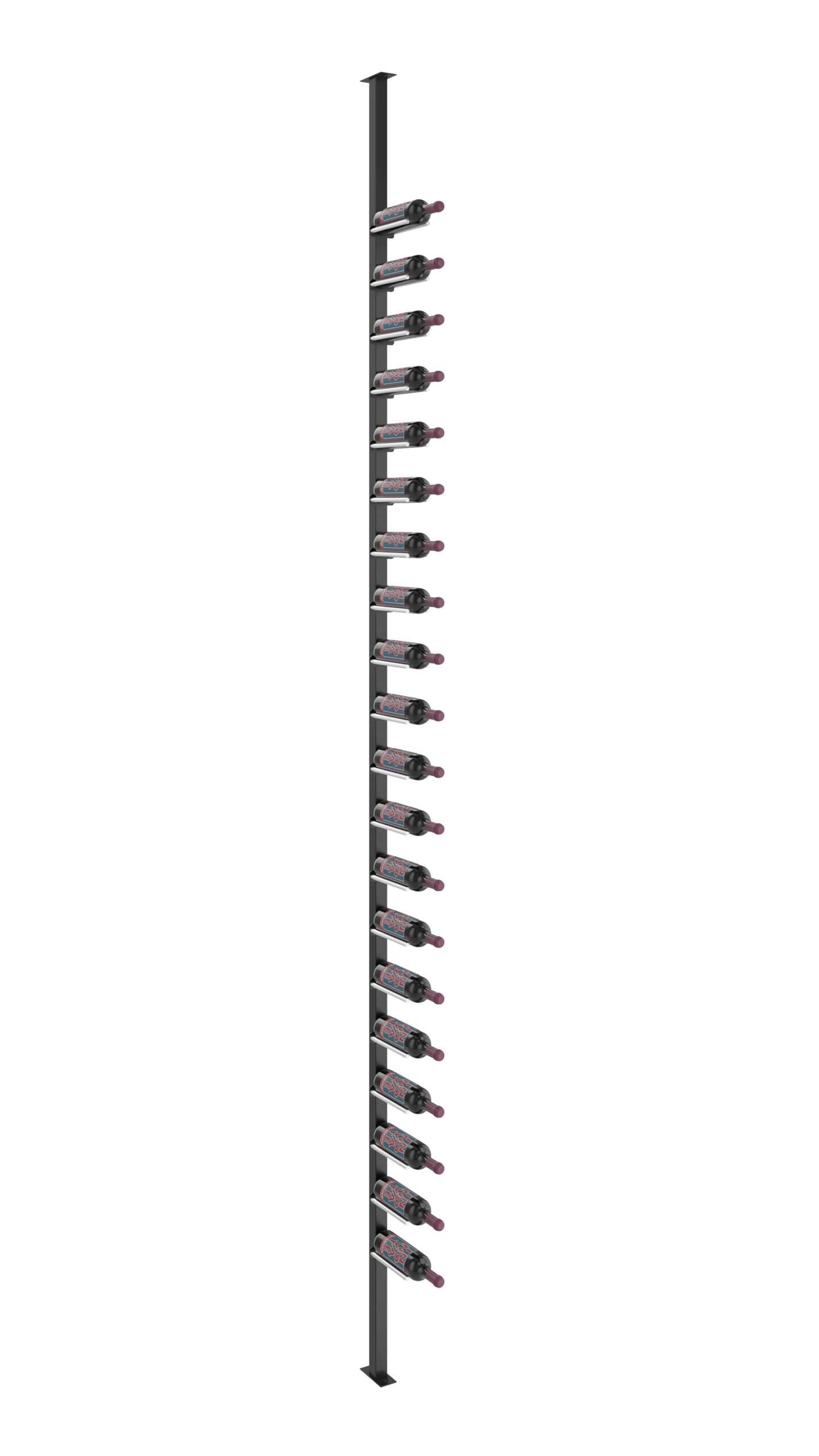 Kit de poteau simple face Vino Rails 10 (système de casier à vin du sol au plafond)