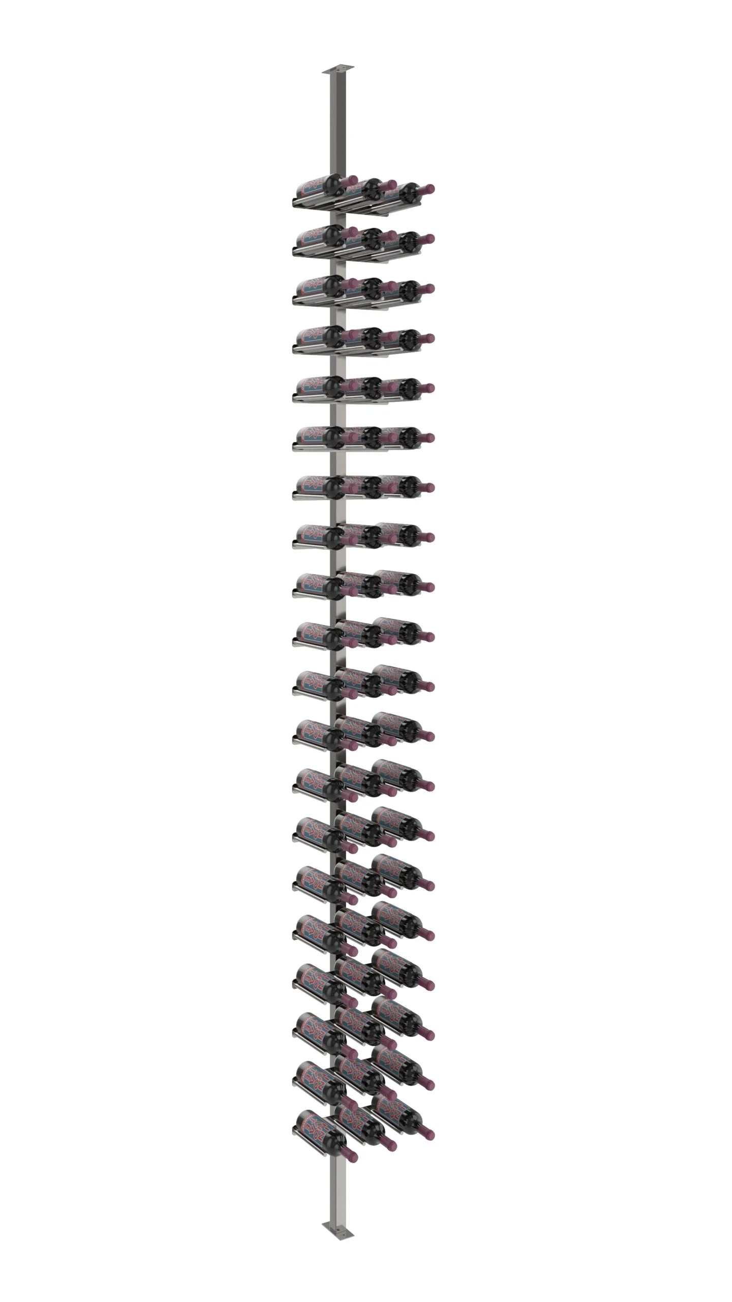 Kit de poteau simple face Vino Rails 10 (système de casier à vin du sol au plafond)