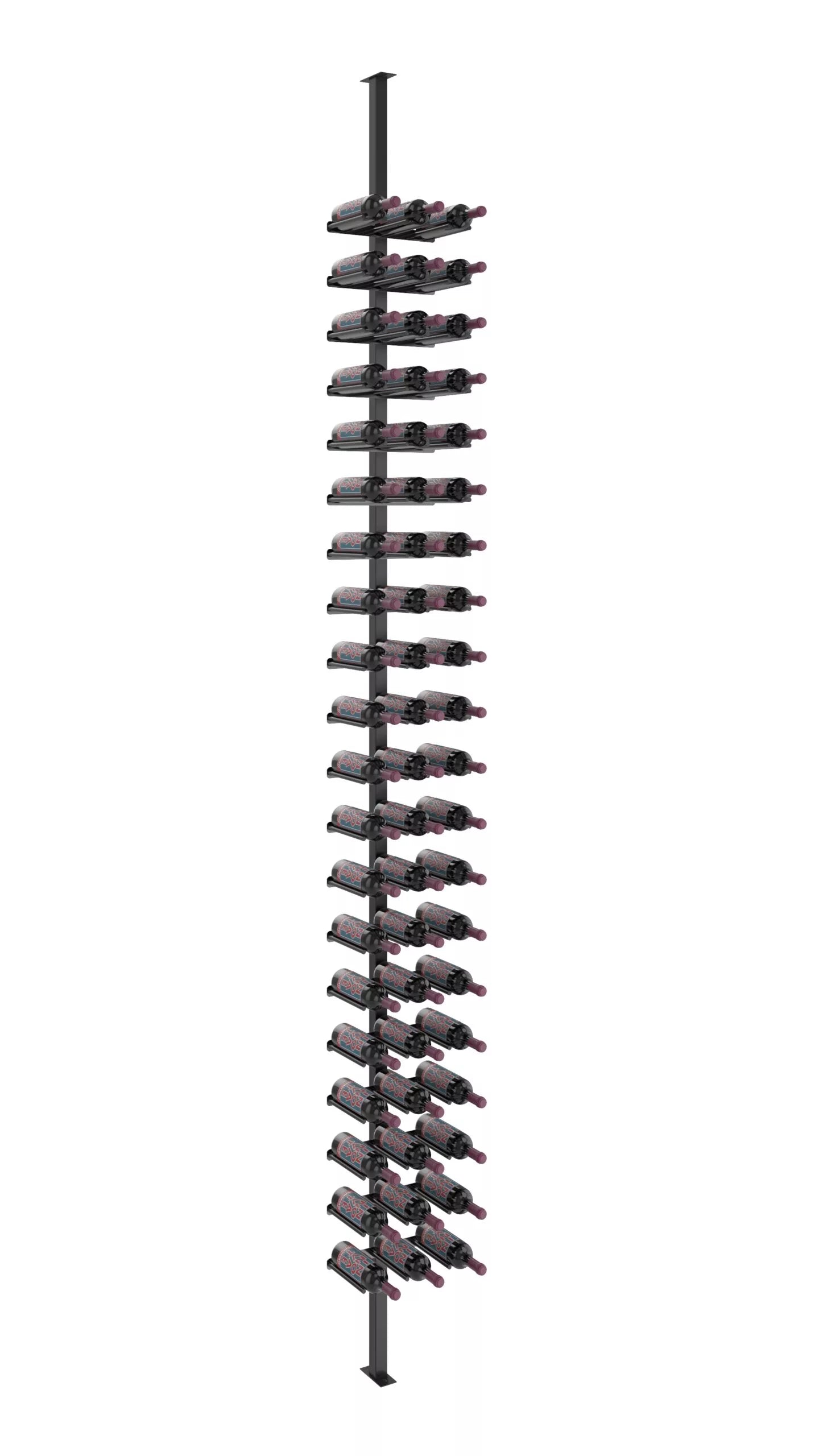 Kit de poteau simple face Vino Rails 10 (système de casier à vin du sol au plafond)