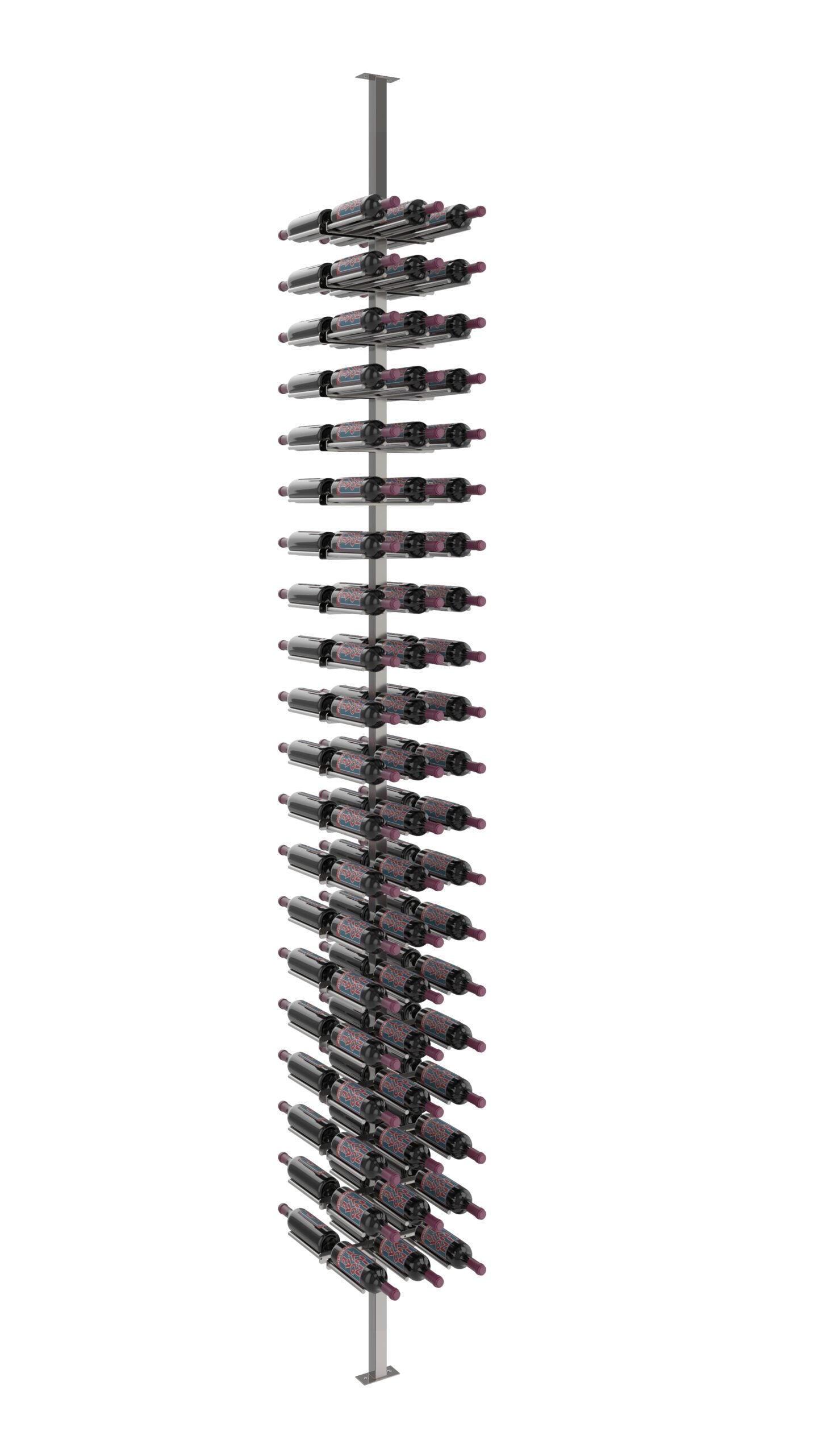 Kit de poteaux double face Vino Rails 10 (système de casier à vin du sol au plafond)