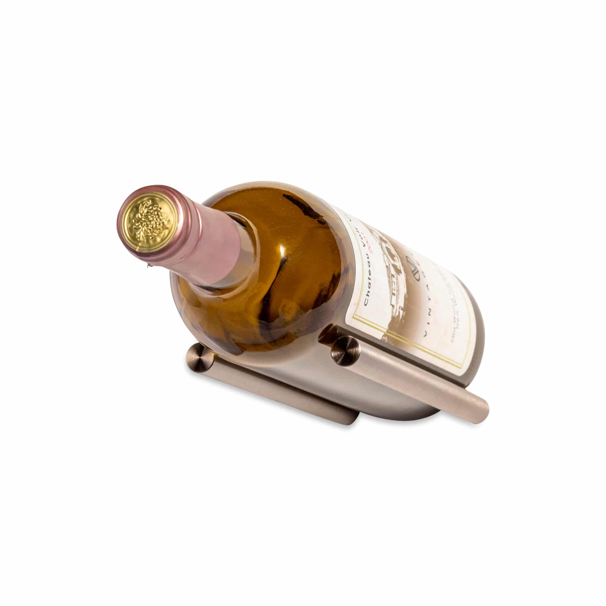 Vino Rails 1 (support mural pour bouteilles de vin avec chevilles, face bouchon)