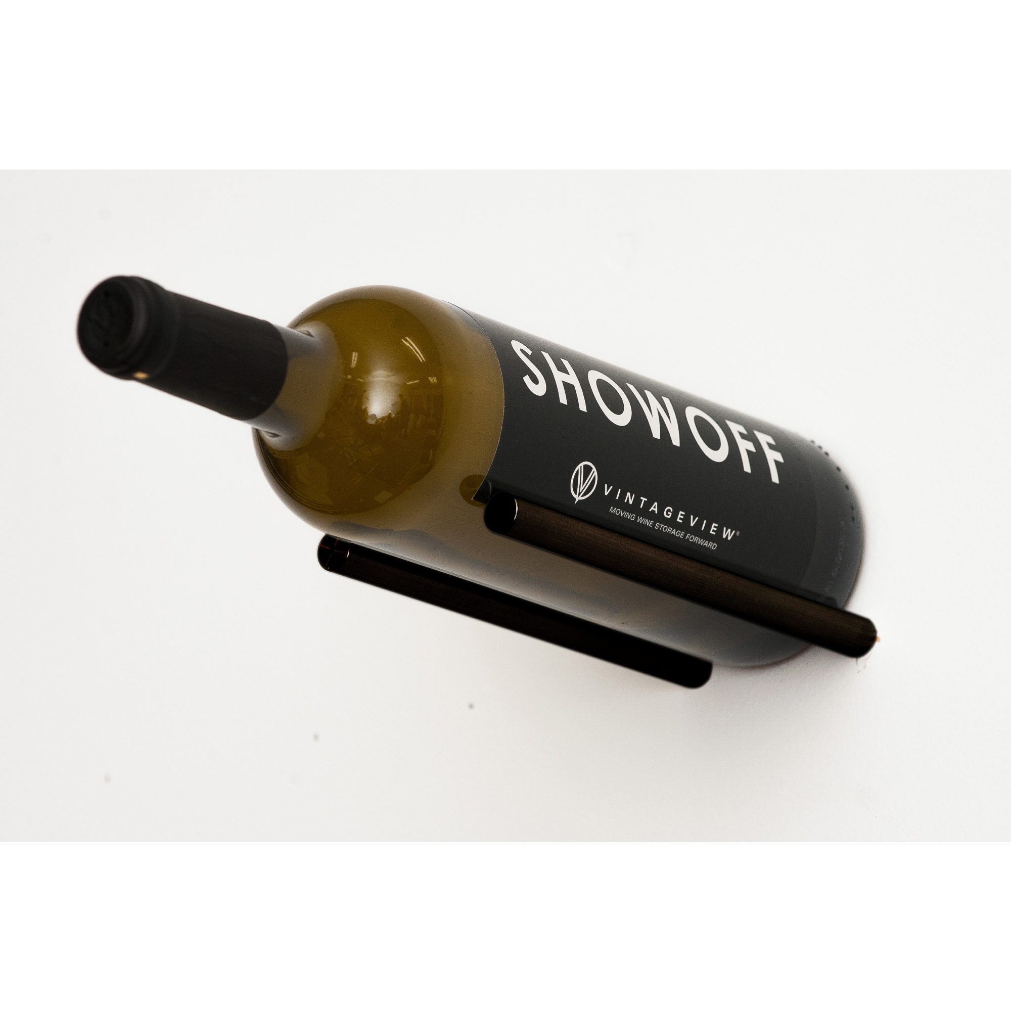 Vino Rails 1 (support mural pour bouteilles de vin avec chevilles, face bouchon)