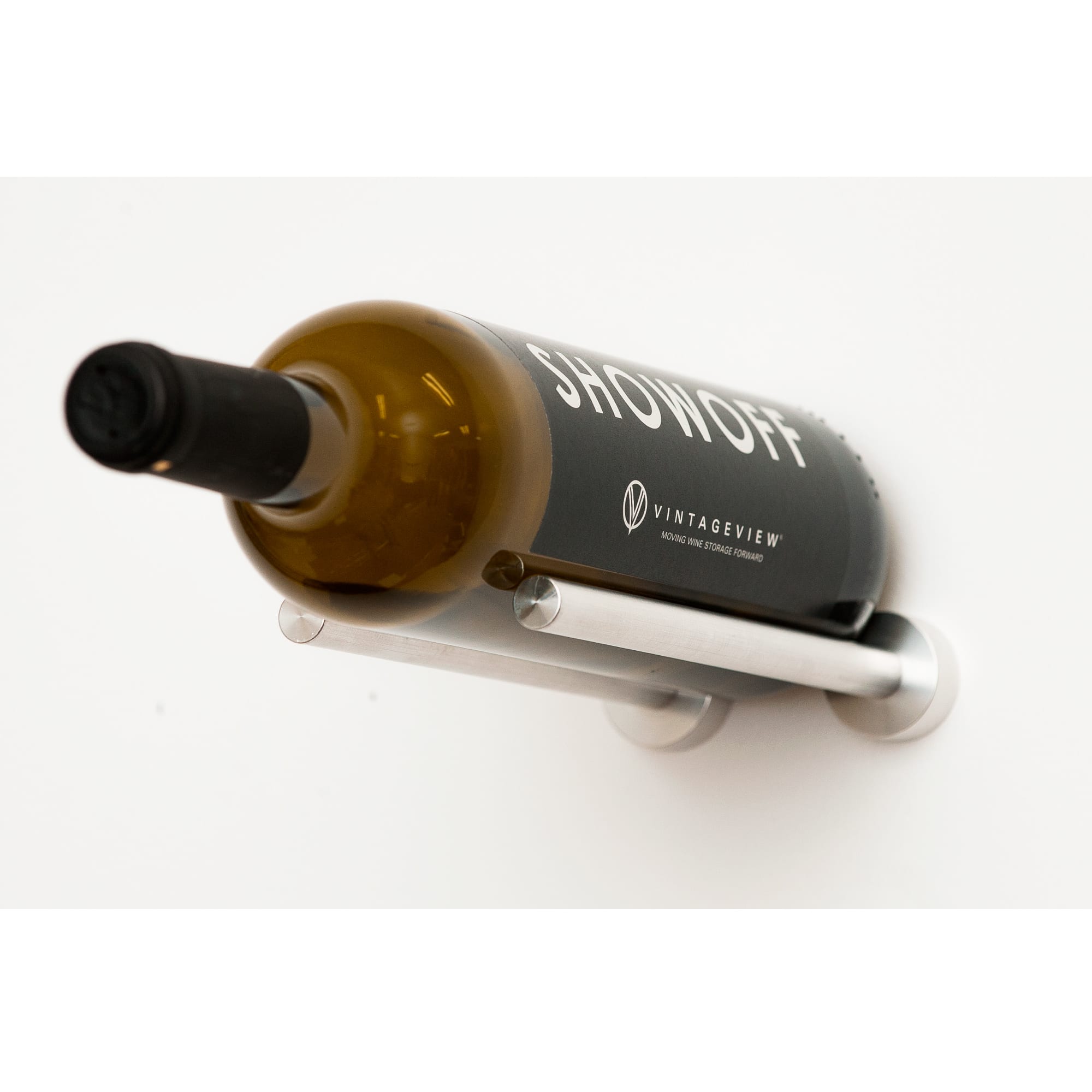 Vino Rails 1 (support mural pour bouteilles de vin avec chevilles, face bouchon)