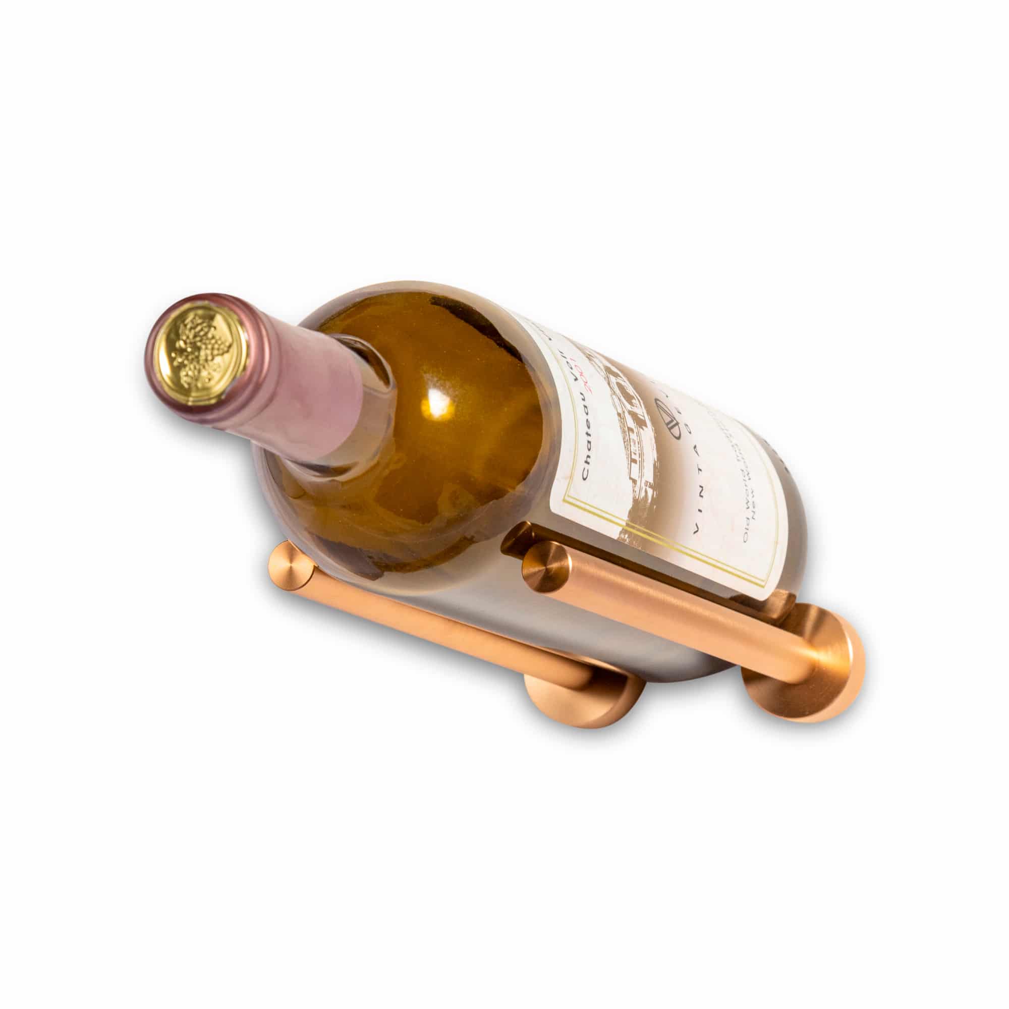 Vino Rails 1 (support mural pour bouteilles de vin avec chevilles, face bouchon)
