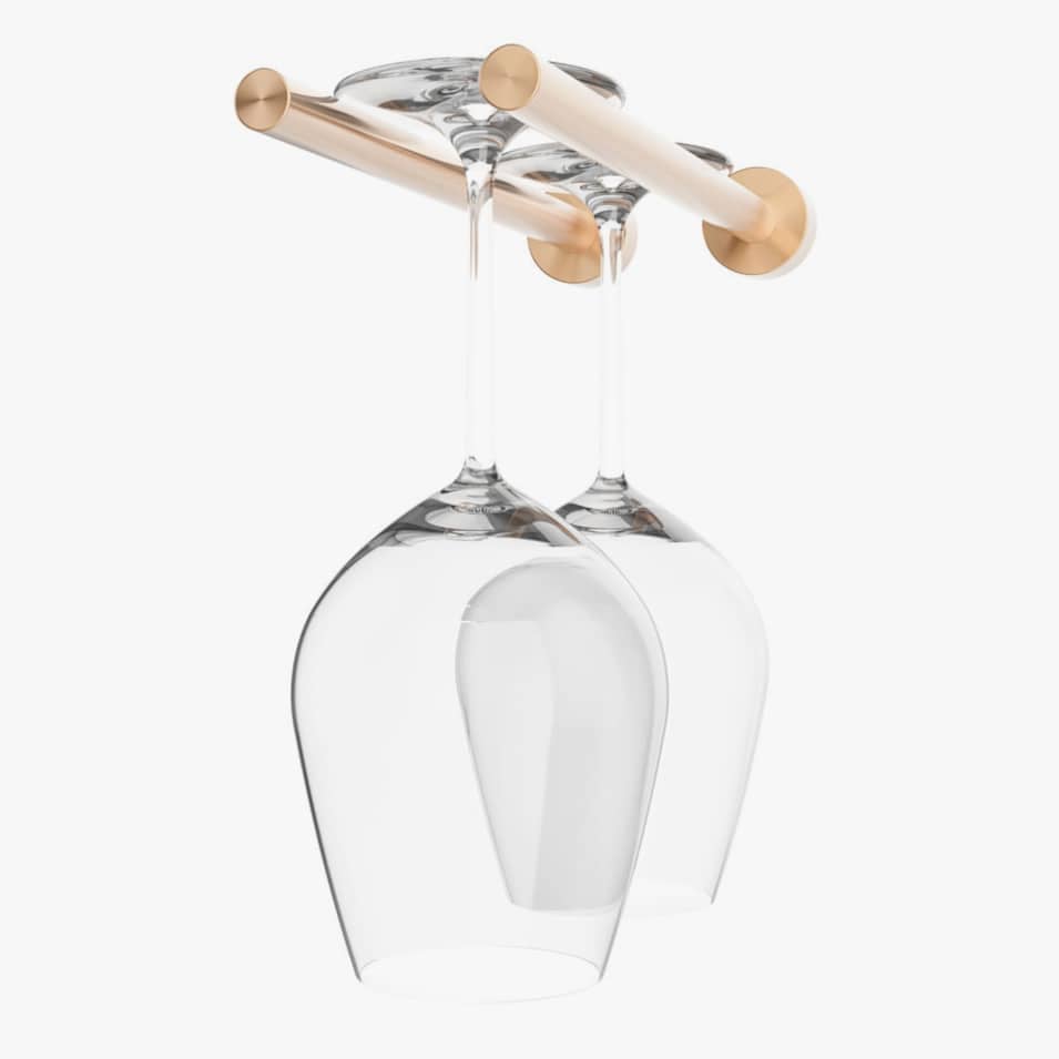 Série Vino Verres à pied 2 (rangement mural en métal pour verres à vin)