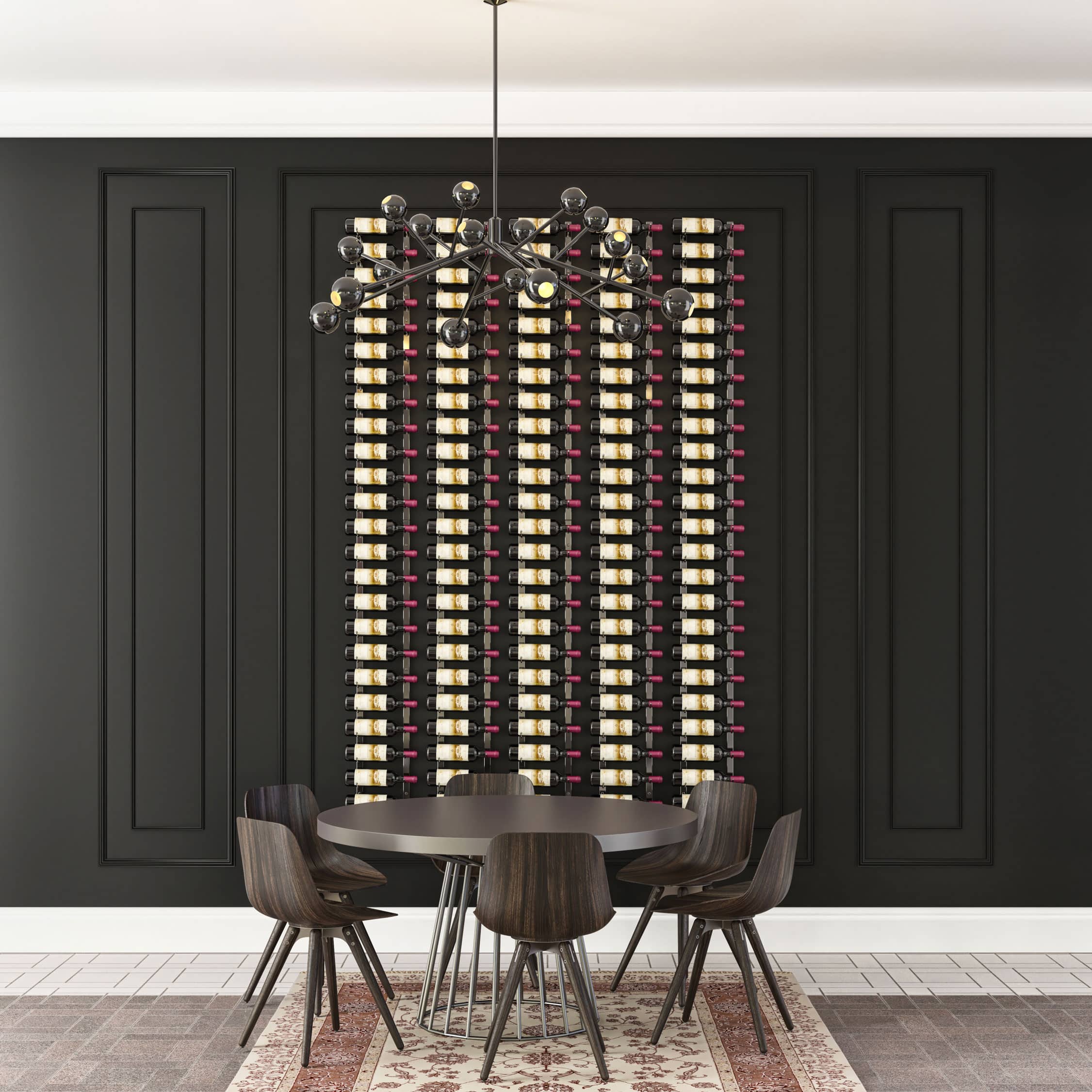 W Series Feature Wall 7 (wall mounted metal wine rack kit)