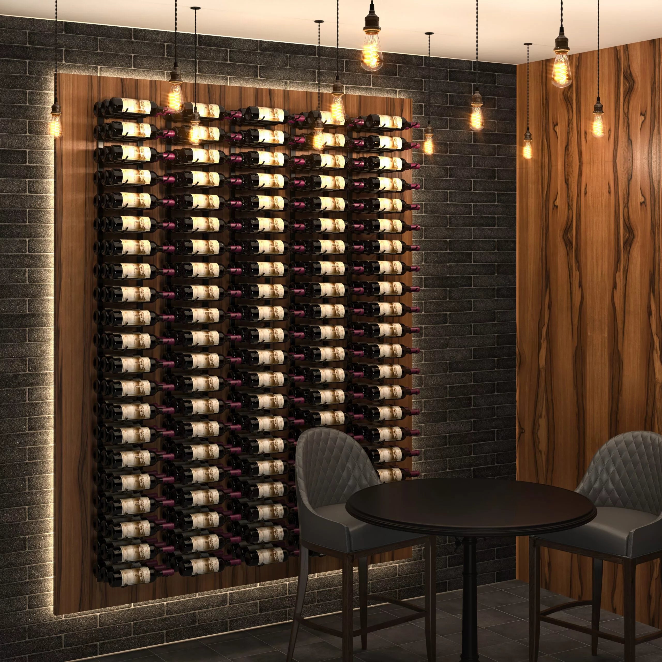 W Series Feature Wall 7 (wall mounted metal wine rack kit)