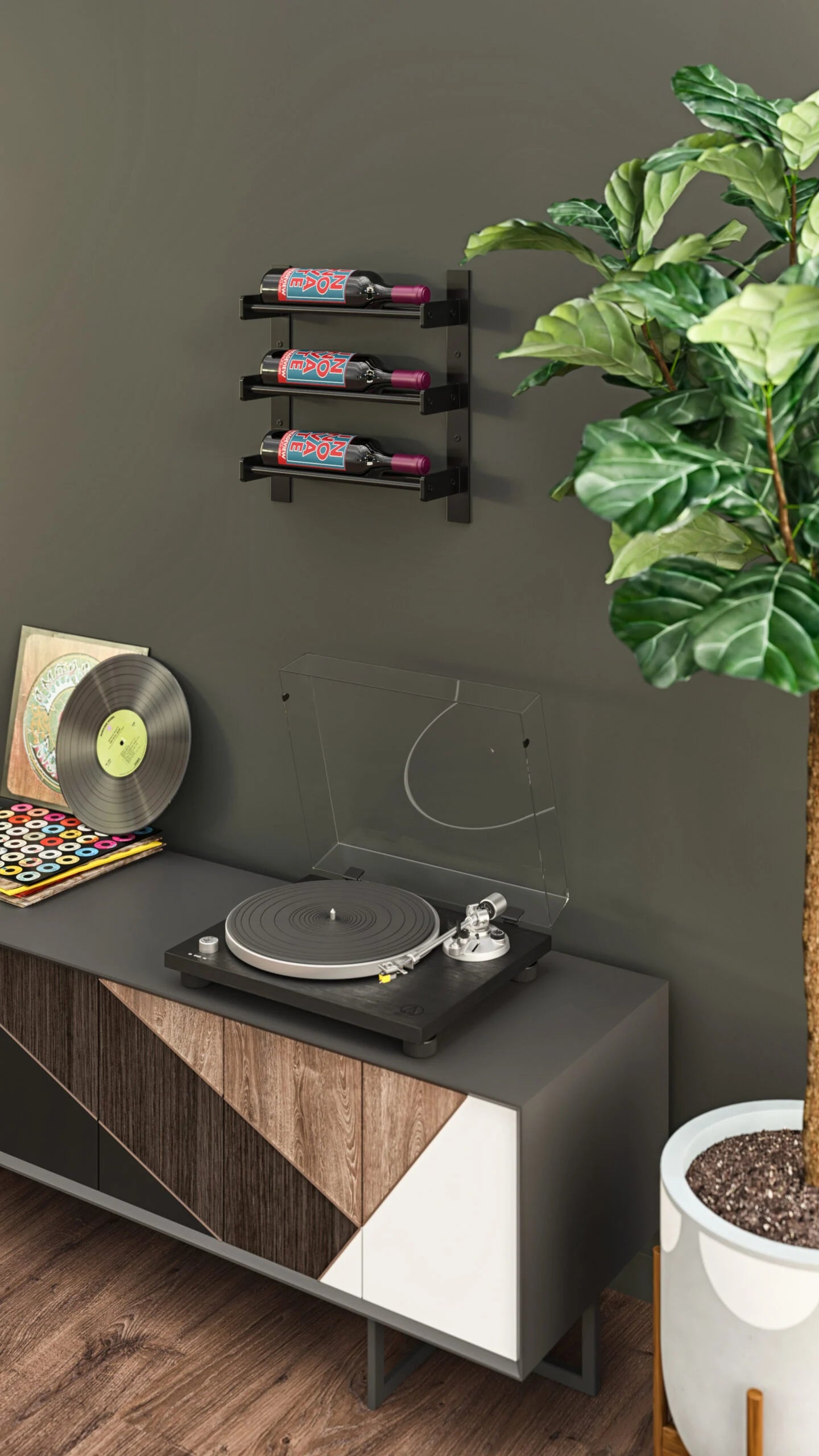 Evolution Wine Wall 15 1C (wall mounted metal wine rack)