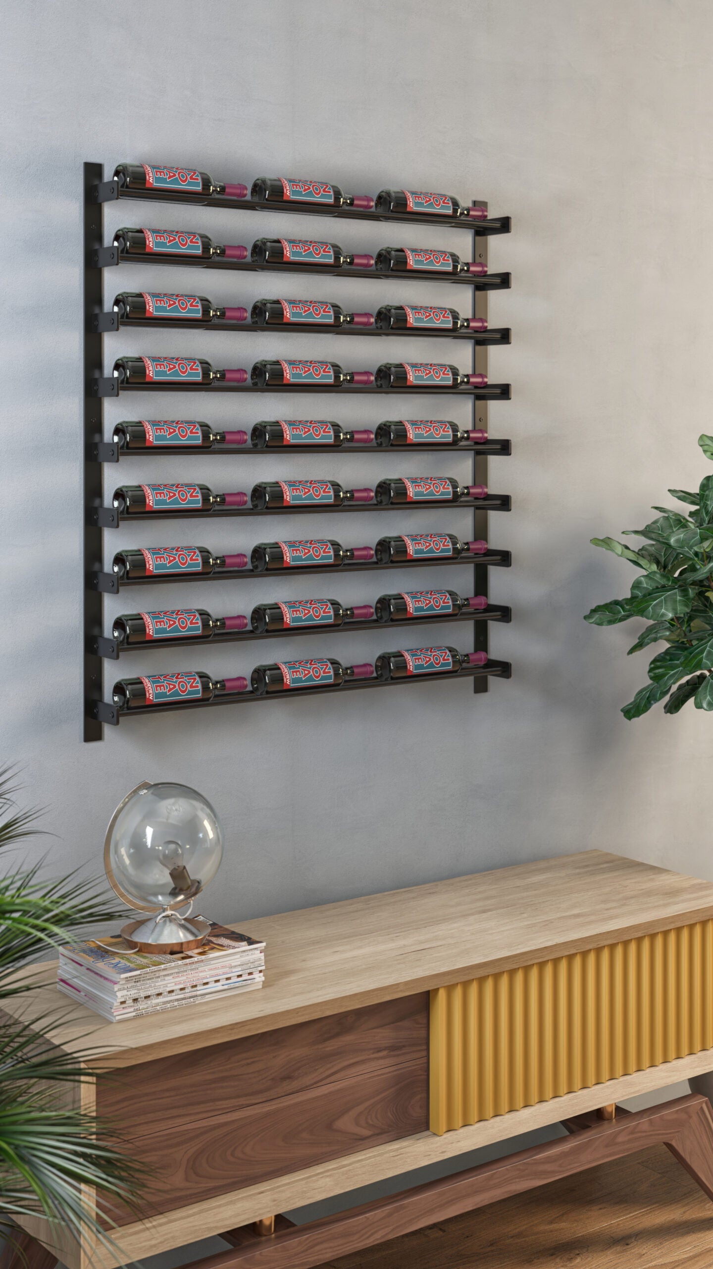 Evolution Wine Wall 45 3C Extension (wall mounted metal wine rack expansion pack)