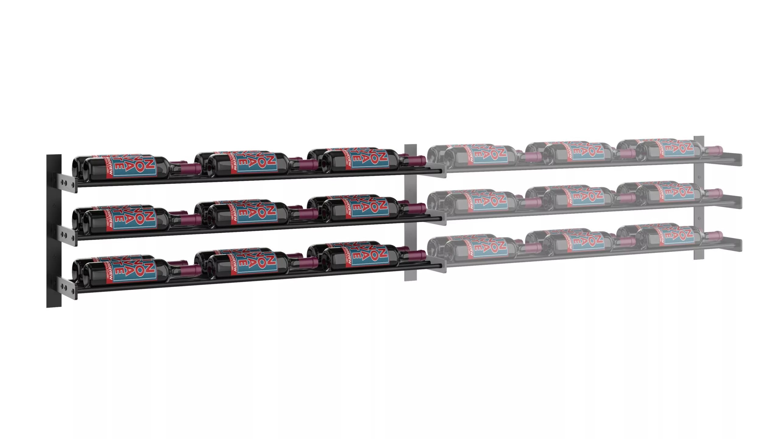 Evolution Wine Wall 15 3C Extension (wall mounted metal wine rack exansion pack)
