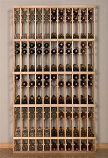 Retail 12 750ml with 4 Display Angled Rows - Premium Wooden Wine Racks