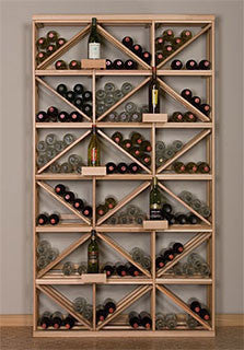 Retail 15 Box Diamond Bins with 5 Bottle Perches - Premium Wooden Wine Racks