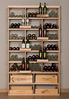 Retail 6 Bottle Bin/Wood Case with 6 Double Perches - Premium Wooden Wine Racks