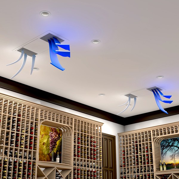 Twin Ceiling Mount 9000 – Ductless (H.E. 220V Condenser) Wine Cellar Cooling System