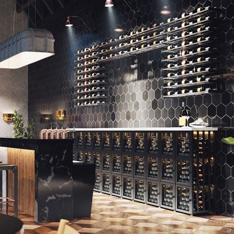 Short Four Wide Wine Locker