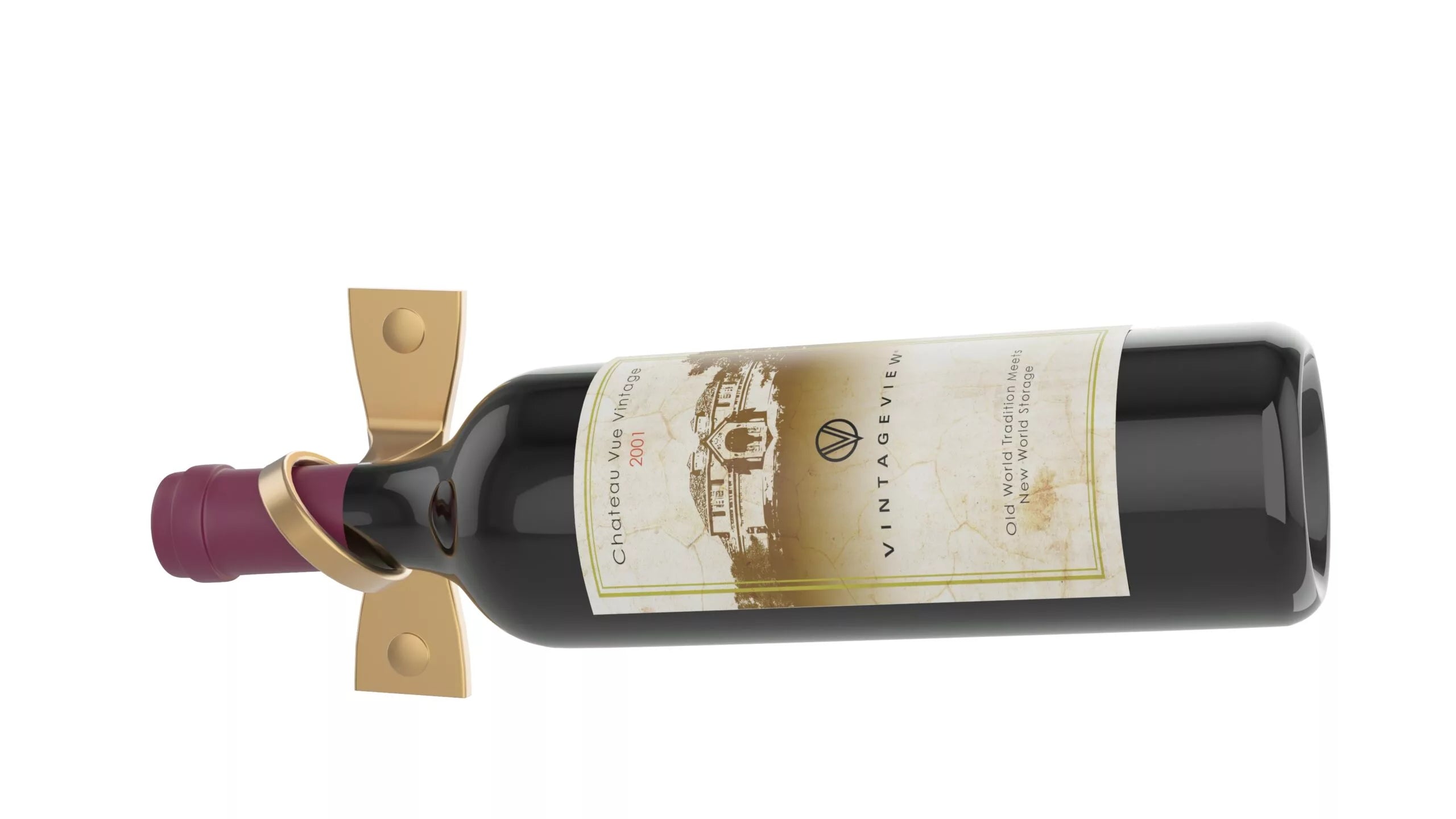 R Series Helix Single 5 (minimalist wall mounted metal wine rack)