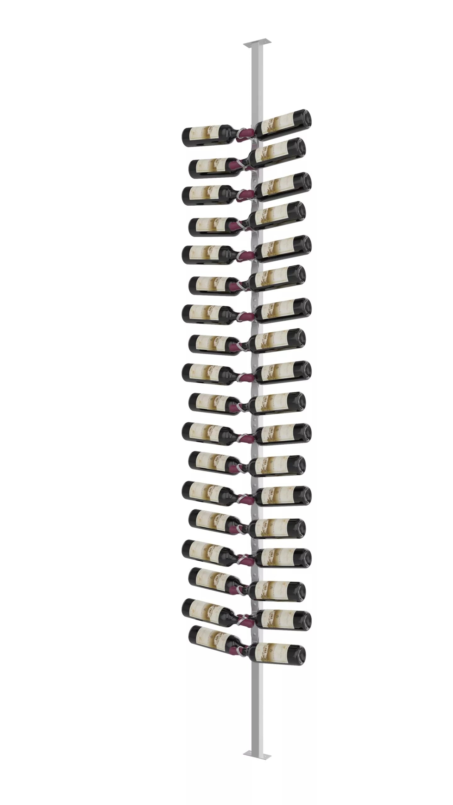 Helix Single Sided Wine Rack Post Kit 10 (modern floor-to-ceiling floating wine rack system)