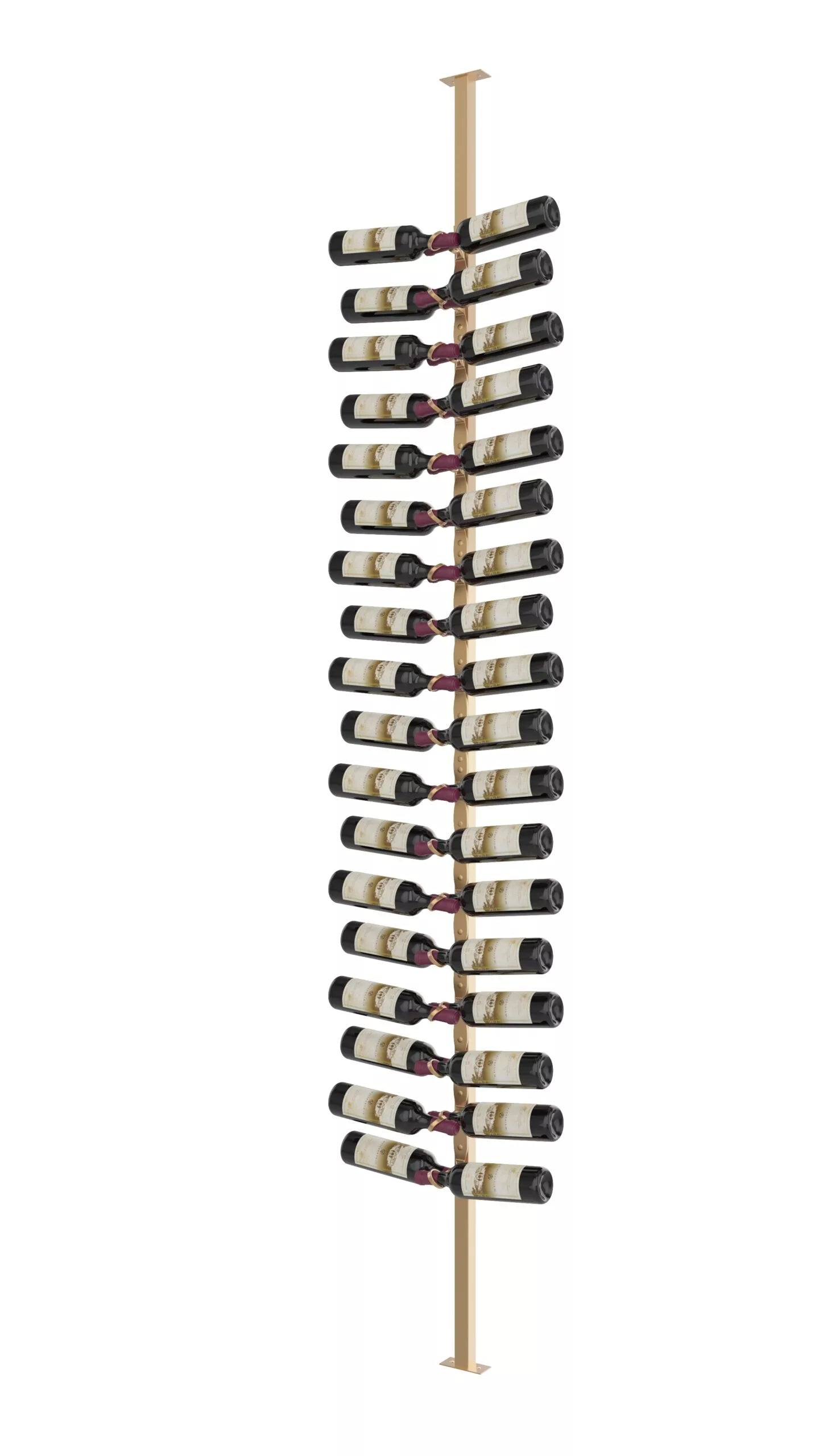 Helix Single Sided Wine Rack Post Kit 10 (modern floor-to-ceiling floating wine rack system)