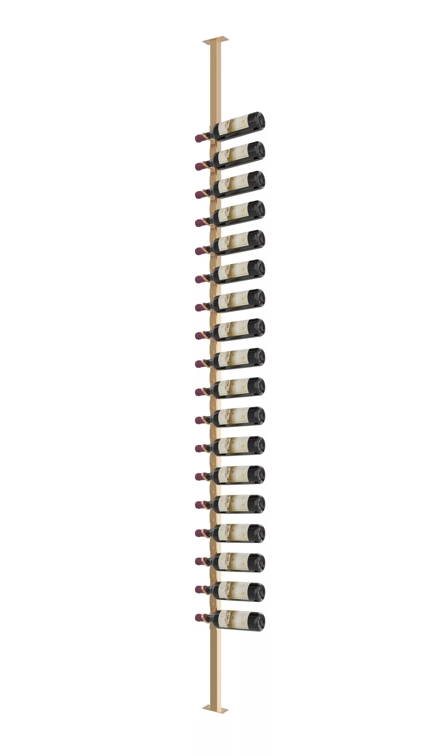 Helix Single Sided Wine Rack Post Kit 10 (modern floor-to-ceiling floating wine rack system)