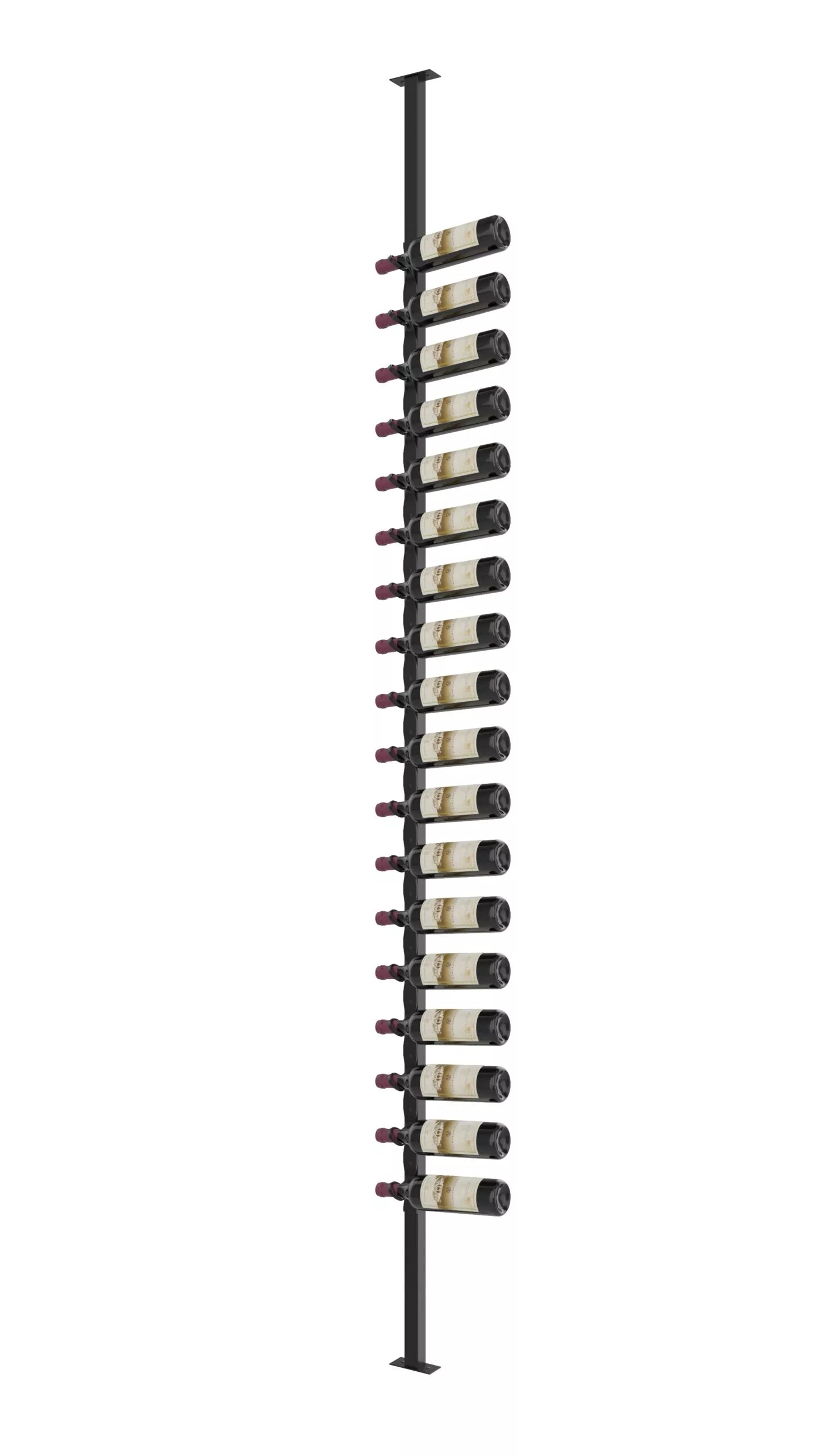 Helix Single Sided Wine Rack Post Kit 10 (modern floor-to-ceiling floating wine rack system)