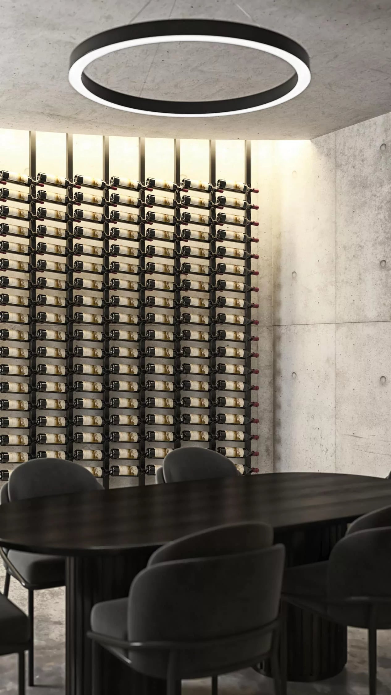 Helix Single Sided Wine Rack Post Kit 10 (modern floor-to-ceiling floating wine rack system)
