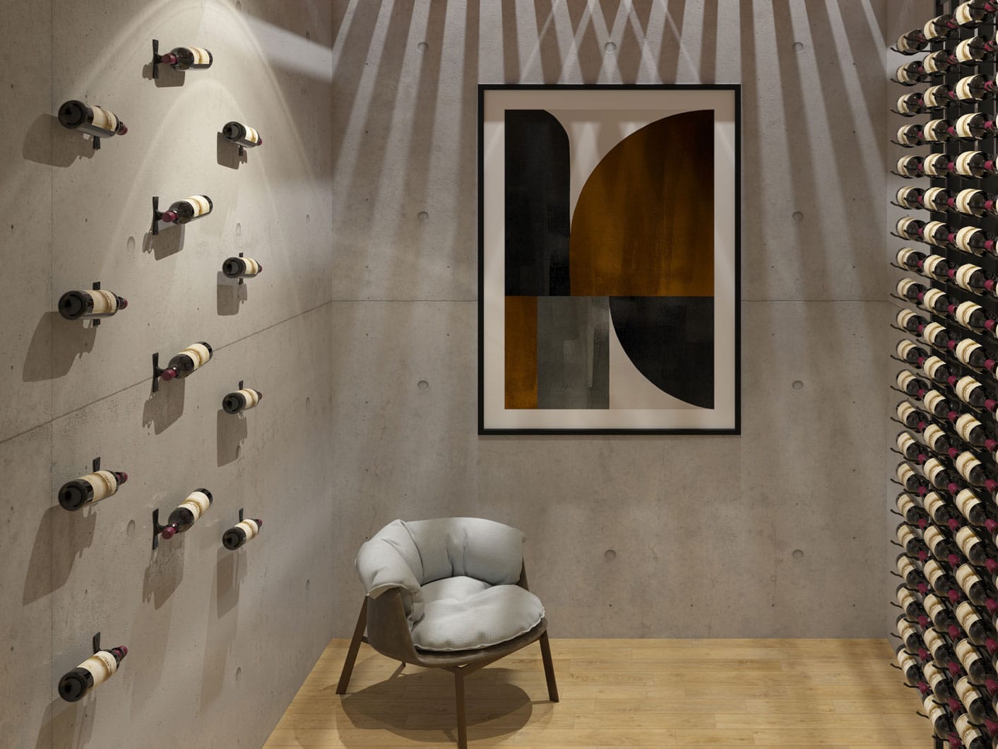 R Series Helix Single 5 (minimalist wall mounted metal wine rack)