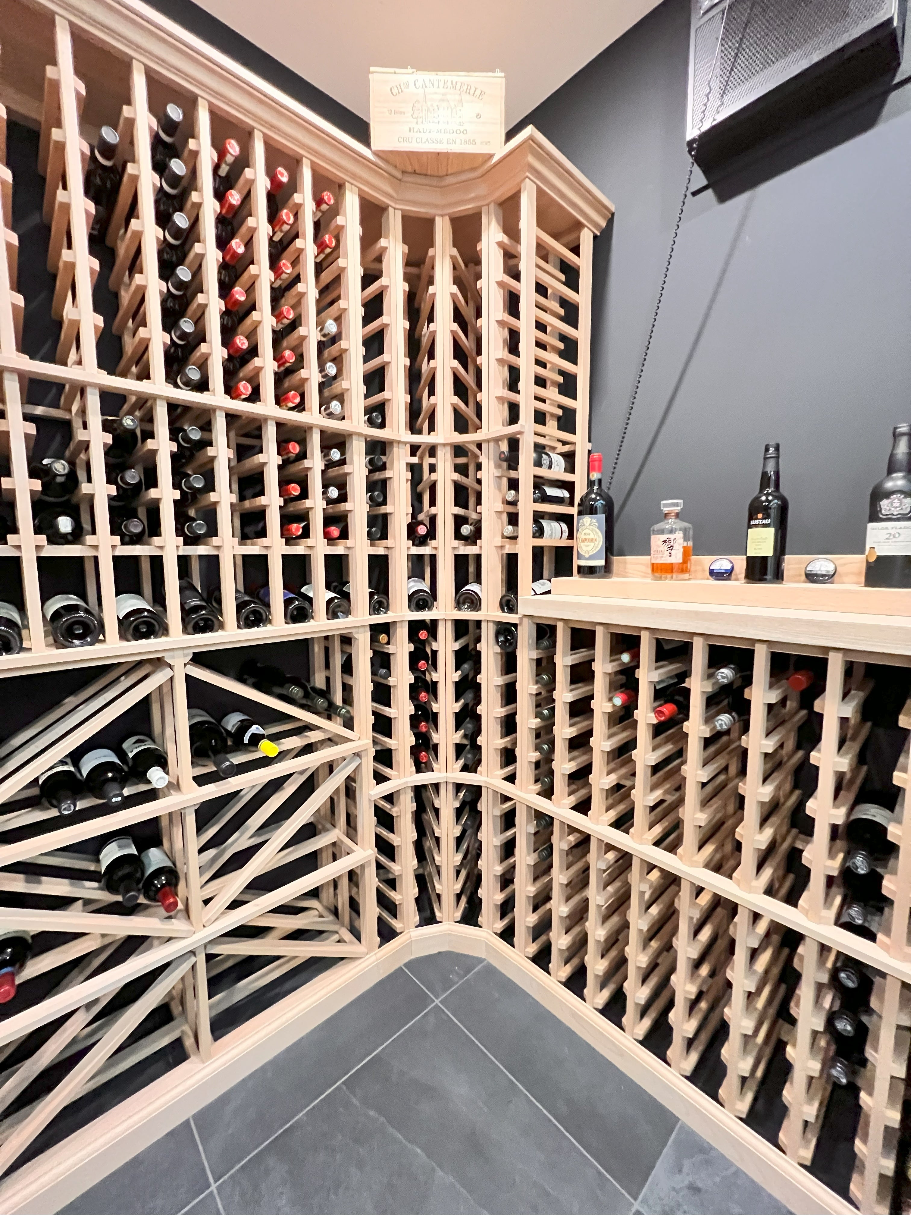 Curved Corner Wine Rack - Premier Cru Premium Wooden Racking