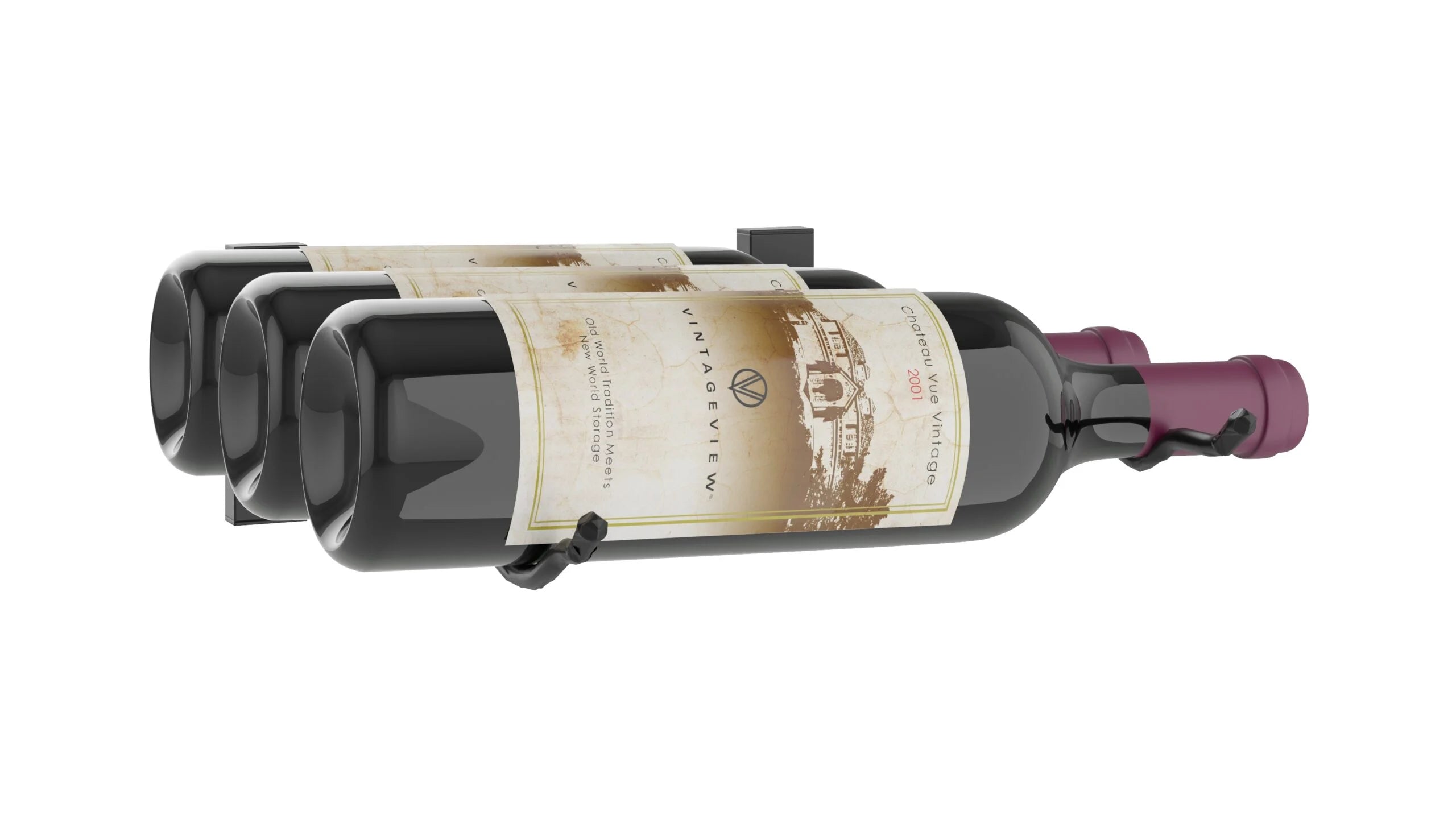 W Series Wall Mounted Wine Rack Single Bottle Height