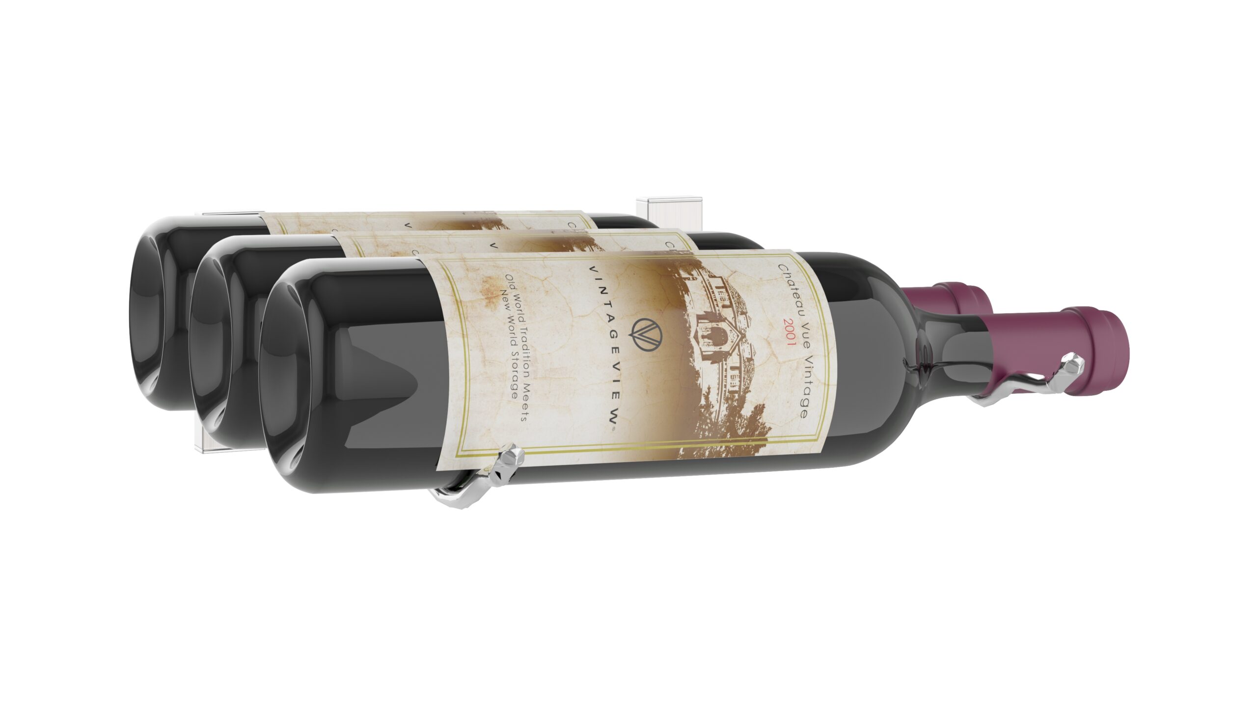 W Series Wall Mounted Wine Rack Single Bottle Height