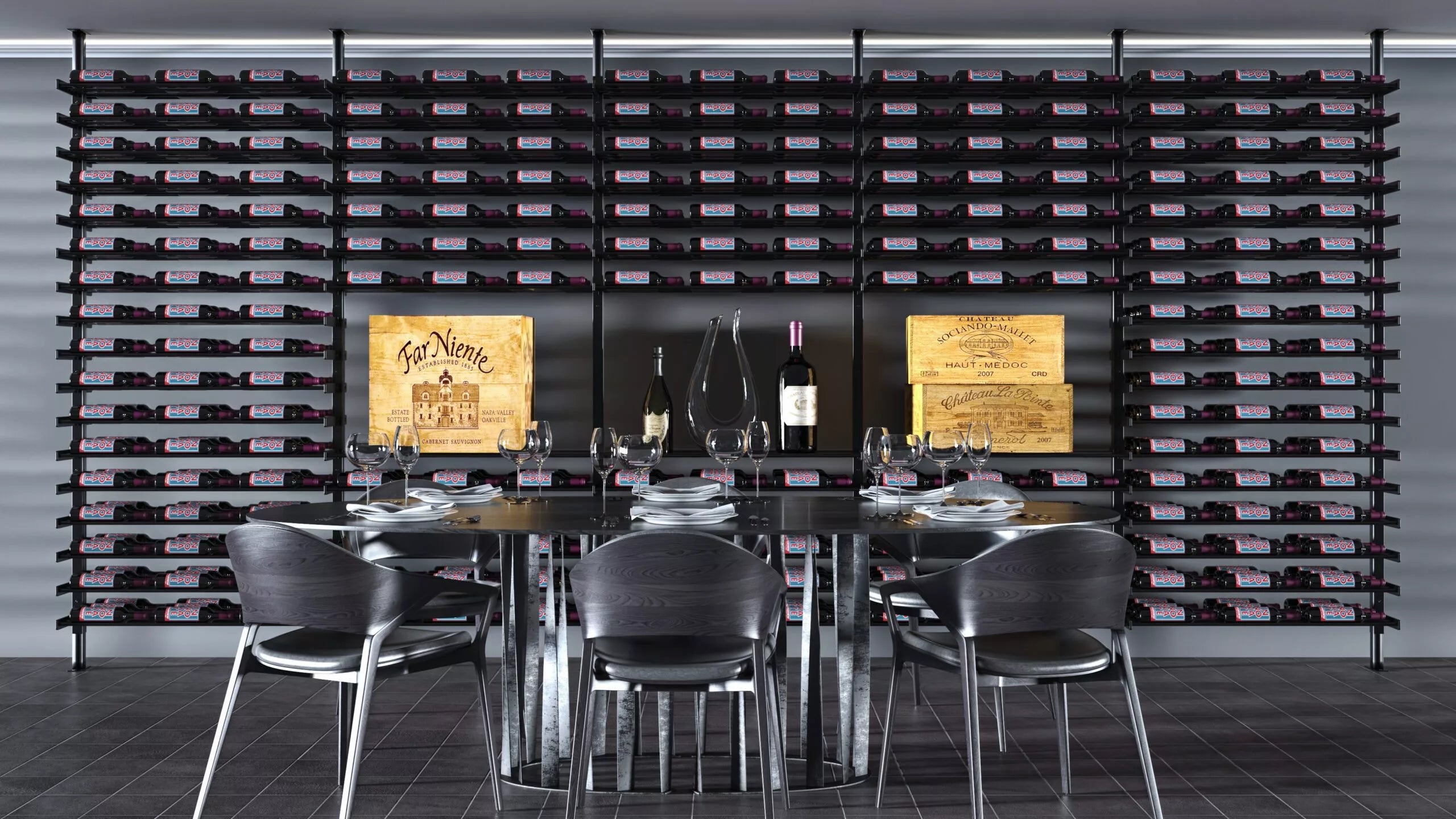 Evolution Wine Wall 30 3C Extension (wall mounted metal wine rack expansion pack)