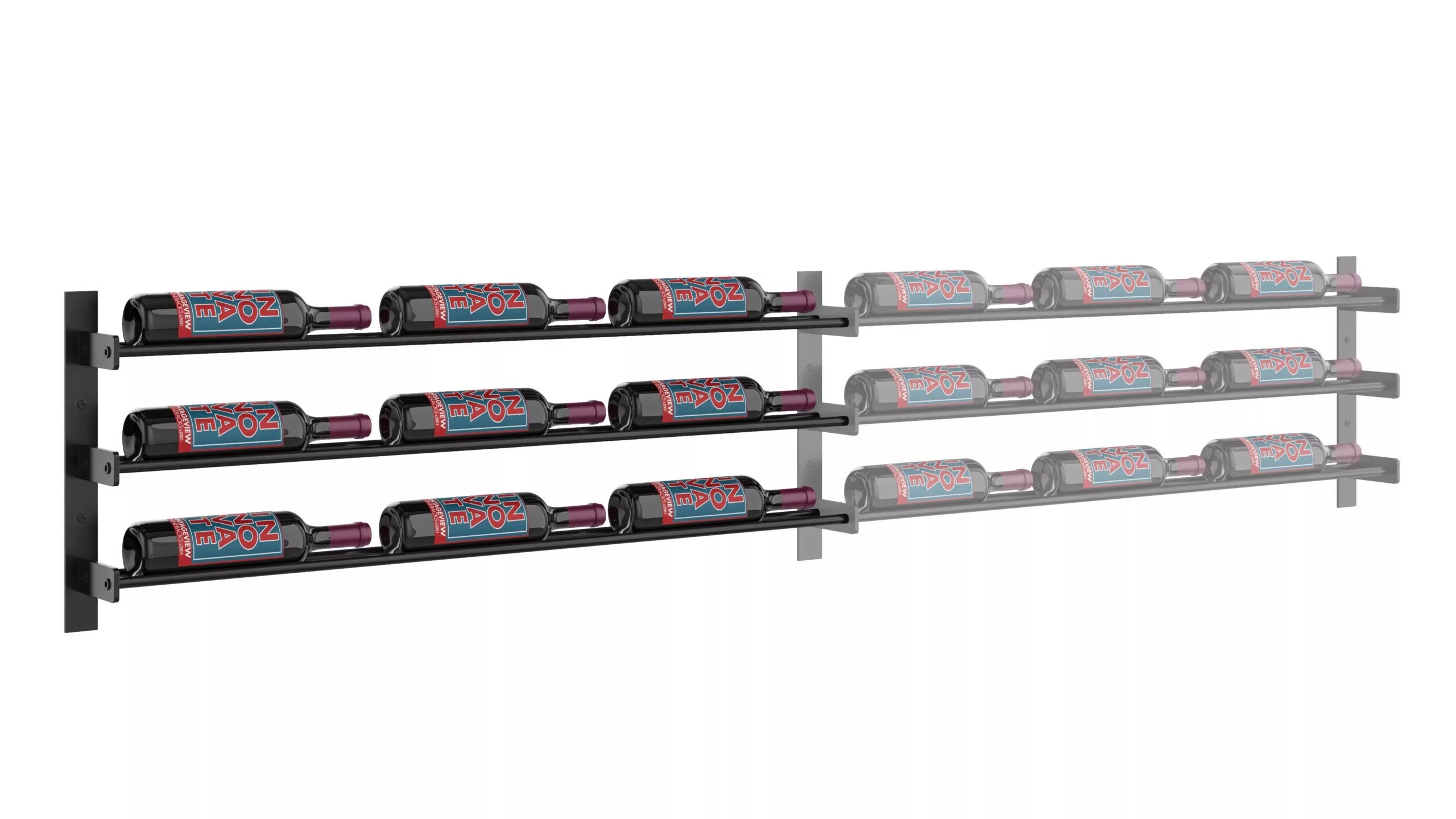 Evolution Wine Wall 15 3C Extension (wall mounted metal wine rack exansion pack)