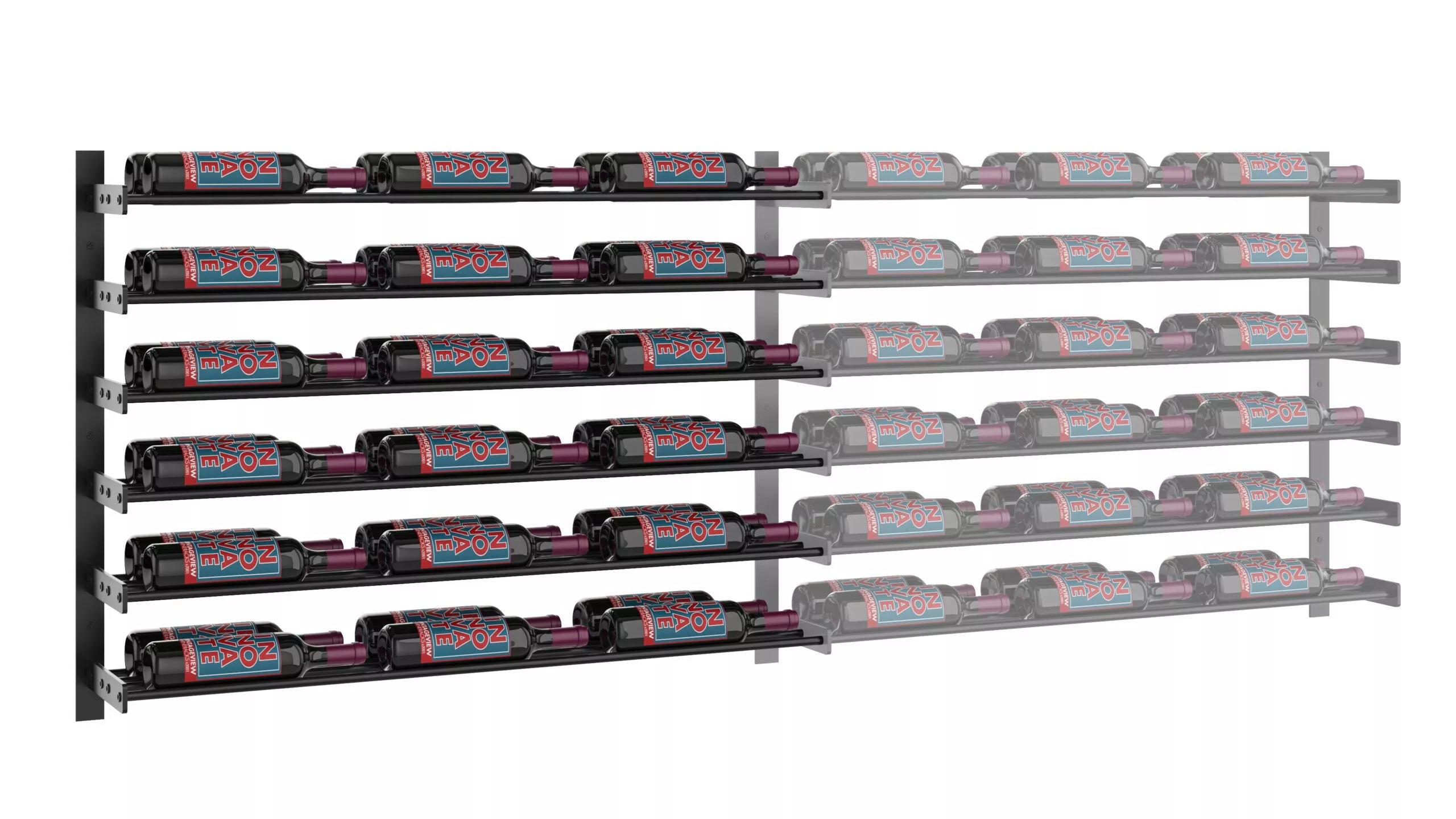 Evolution Wine Wall 30 3C Extension (wall mounted metal wine rack expansion pack)