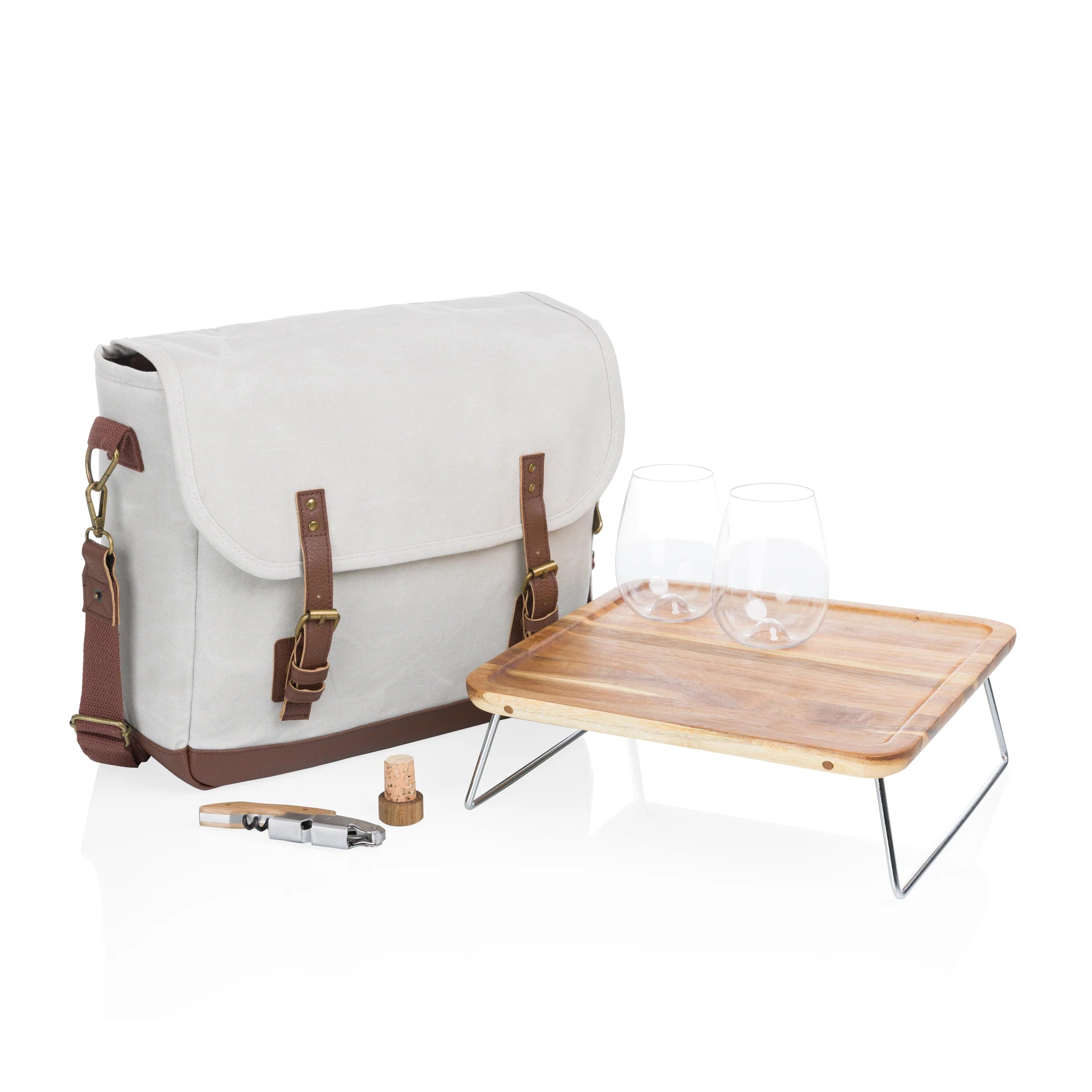 Adventure Wine Tote in White